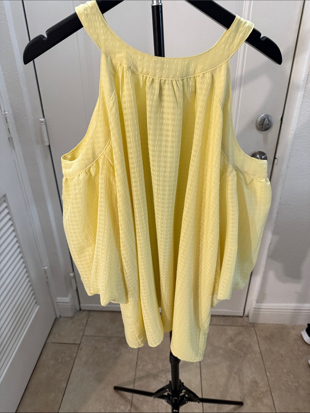 Women's Yellow cold shoulder Swing Tank Top
